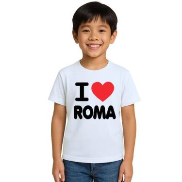 Imagem de Camiseta Eu Amo Roma I Love Estampa Personalizada - UseP4, Branco, Inf