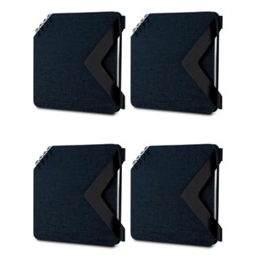 Imagem de Kit com 4 Mini Cadernos de 70 Folhas Pautadas com Fecho Magnético - Capa Azul