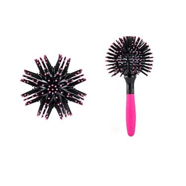 Imagem de Dioche Escova de Cabelo Redonda 3d, Ferramenta de Estilo de Cabelo Bola 360 para Penteados Cacheados, Fácil Desembaraço e Criação de Volume, Material Tpe