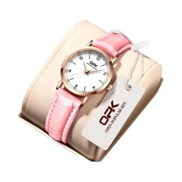 Imagem de Relógio De Pulso Feminino Elegante À Prova d'Água Com Pulseira De Cour