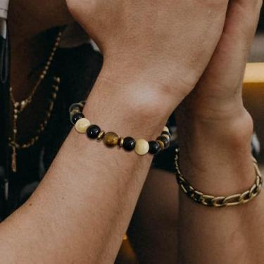 Imagem de Pulseira de contas elásticas, pulseira elástica com miçangas, pulseira ajustável, pulseira de contas de fio único para mulheres