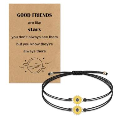 Imagem de Dayofun Presentes de amizade para mulheres - presentes de aniversário e dia dos namorados para amigas e mulheres, pulseiras combinando, 18cm, Sem Pedra Preciosa