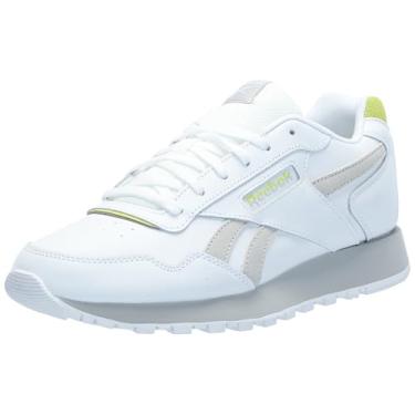 Imagem de Reebok Tênis de corrida e treinamento feminino Glide Lost & Repaired Ortholite, Calçado branco/cinza puro 2/amarelo ácido, 37