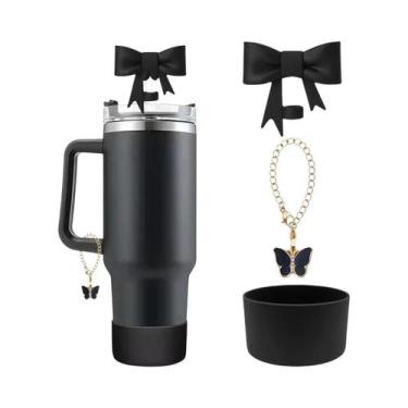 Imagem de Capa De Silicone Em Forma De Borboleta Rosa Para Copo Stanley, Tampa P