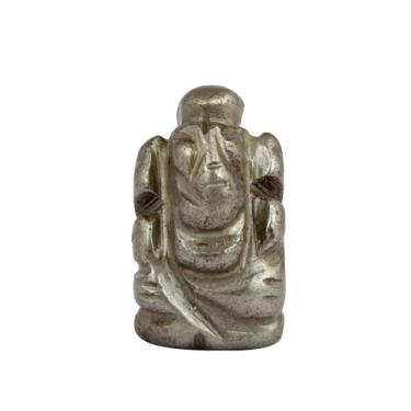 Imagem de Rudra Empire Estátua de Ganesha esculpida à mão em pedra pirita Ganpati JI para decoração de placa de painel de carro