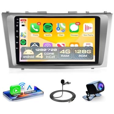 Imagem de Rádio de carro 4 núcleos 4G + 128G Android 15 para Toyota Camry 2006-2011, Rimoody Car Stereo Wireless Carplay Andorid Auto Mirror Link 22 polegadas INCELL tela sensível ao toque GPS WiFi Bluetooth