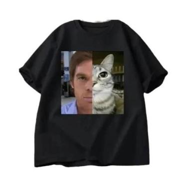 Imagem de Camiseta Unissex Engraçada Com Estampa De Gato Dexter Morgan, Manga Cu