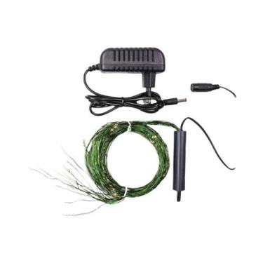 Imagem de Luzes De Natal Ao Ar Livre Com Fios Verdes LED Em Forma De Cascata Par