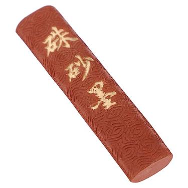Imagem de MINAOLULUS 1 bastão de tinta tradicional chinesa Sumi para pintura de caligrafia, fita vermelha, ferramenta de escrita reutilizável