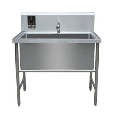 Imagem de Lavatório de casa de banho para cães de estimação de aço inoxidável, estação de beleza de limpeza para cães de estimação, lavatório de beleza para cães domésticos, lavatório de beleza para cães