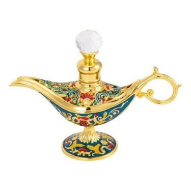 Imagem de CECKQUE Lâmpada Pretty God's Frascos de perfume vintage vazios recarregáveis para mulheres, frasco de perfume decorativo de vidro ornamentado, frascos de óleo essencial decorativos de cristal antigo