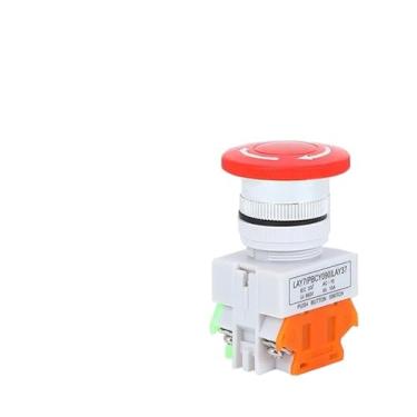 Imagem de Interruptor de energia P52 LAY37 Interruptor de botão de parada de emergência com autobloqueio LAY7 PBC Y090-11ZS 1 peça (22 mm)