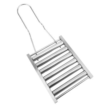 Imagem de TOPINCN Rolo de Cachorro-quente para Grelha, Churrasqueira de Aço Inoxidável para Cães Cozidos Uniformemente, Rack de Rolo de Salsicha Com Alça para Acampamento de Churrasco Ao Ar Livre, (S)