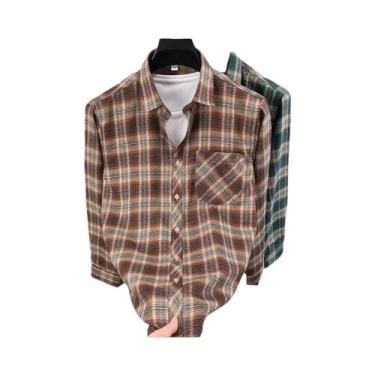 Imagem de Camisa Masculina De Manga Longa Listrada Estampada Outono 2025 Casual 