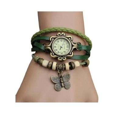 Imagem de Relógio De Pulso Feminino De Quartzo Com Pulseira De Couro Envelhecido