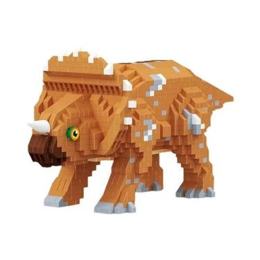 Imagem de Conjunto De Blocos Micro De Dinossauro Verde 1457 Peças Clássico Brinq