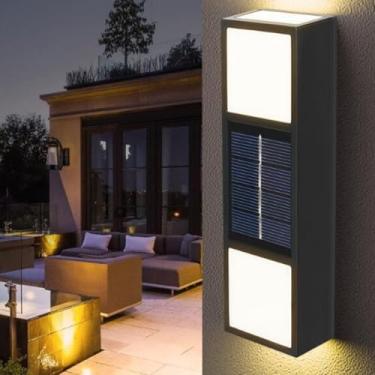 Imagem de TOPINCN Luz Solar Externa, Arandela de Parede Moderna Com 6 Patches de LED e IP65 à Prova D'água, para Porta Frontal, Quintal, Garagem, Pátio, Jardim, Calçada (1)