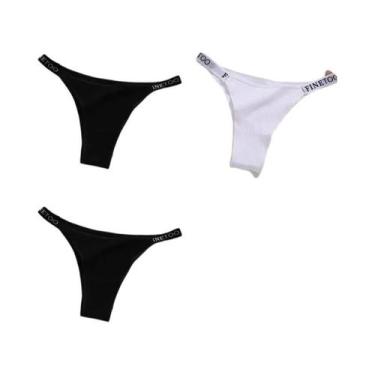 Imagem de Conjunto De 3 Calcinhas De Algodão Femininas, Lingerie Íntima Sexy Em 