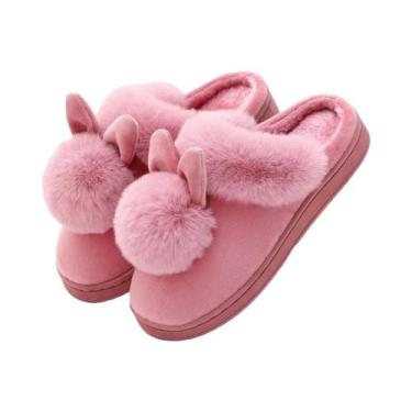 Imagem de Chinelos De Inverno Femininos Quentes E Antiderrapantes De Algodão Mac