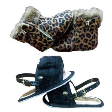 Imagem de Kit Pelúcia Menina, Botinha e Sandália de Pelúcia Bicho de Pé, 15, Onç