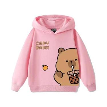 Imagem de Moletom Com Capuz Infantil De Capivara Em Desenho Animado, Outono Inve