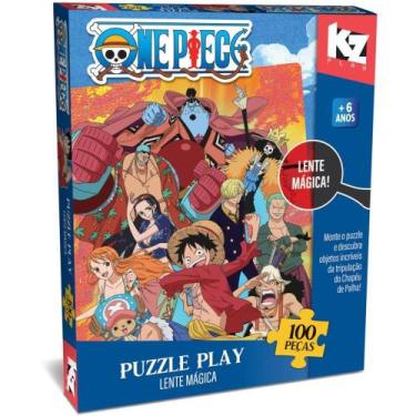 Imagem de QUEBRA-CABEÇA ONE Piece Puzzle PLAY 100 Peças com Lente Mágica - Grow
