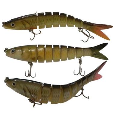 Imagem de Isca Artificial 3 Peixe Articulada Pesca Pescaria Lambari Robalo Tucun