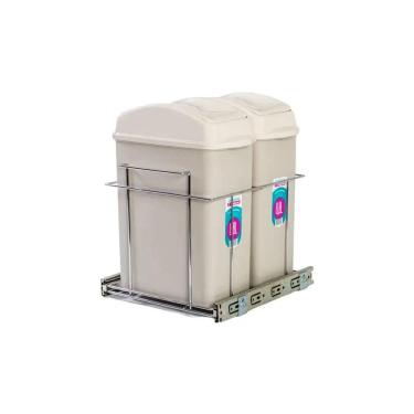 Imagem de Lixeira Deslizante Dupla Lateral 20,5 Lts Bredal