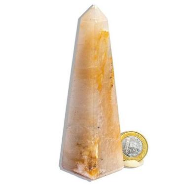 Imagem de Obelisco Aragonita Raio Laranja Pedra Natural 13 a 14 cm - CristaisdeC