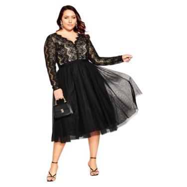 Imagem de City Chic Women's Apparel Vestido feminino plus size Rare Beauty Ff, Preto, 25 Plus Size