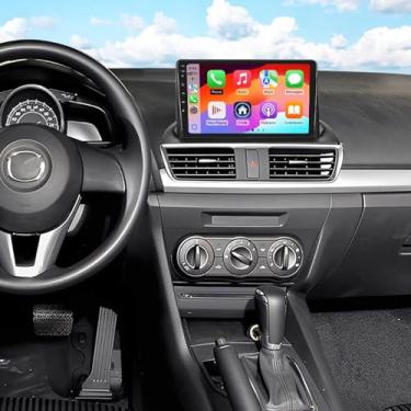 Imagem de Surakey Android 13 Estéreo automotivo para Mazda 3 2014 2015 2016 2017 2018 2019 9 polegadas Rádio veicular Navegação GPS para CarPlay Wireless Android Auto Bluetooth WiFi FM/RDS DSP SWC + Câmera de