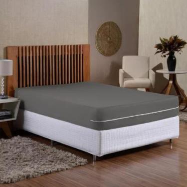 Imagem de Capa protetora colchão cama casal super king size com malha gel altura