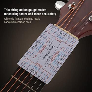 Imagem de Luqeeg Medidor de Ação de Corda de Guitarra, Régua que Mede Com Eficiência a Altura da Guitarra para Entusiastas da Música, 2 Peças de Plástico Branco