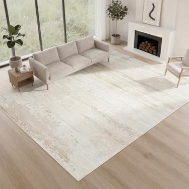 Imagem de Lbris Tapetes laváveis 20 x 25 cm x 25 cm para sala de estar - Tapetes abstratos modernos para quarto, sala de jantar, tapete grande macio de pilha baixa com suporte de borracha antiderrapante, tapete