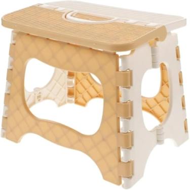 Imagem de Banqueta Dobrável multiuso Portátil retrátil camping/pesca/praia Plástico Cores Variadas Design Compacto Montagem Fácil Suporte para Uso Doméstico resistente com alça