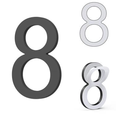 Imagem de Números autoadesivos de casas de 12 cm, números de caixa de correio DEWEL número de porta de endereço, números de endereço de casa moderna de acrílico e letras para casa, apartamentos, escritório