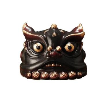 Imagem de Capa de caixa de lenços porta-lenços de cerâmica Fortune caixa de lenços de mesa estilo chinês dispensador para guardanapos de lenços faciais suporte de caixa de lenços (preto)