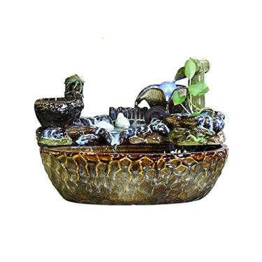 Imagem de Fontes de mesa de cerâmica fonte de água de mesa fontes de cachoeiras internas fonte de mesa decorativa para quarto, escritório, sala de estar, cozinha sala de jantar e decoração de banheiro fontes