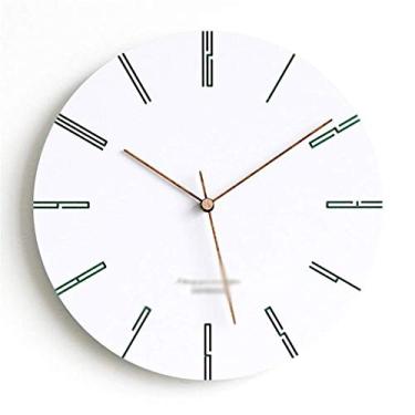 Imagem de Relógio de parede redondo estilo retrô para cozinha, quarto, escritório, casa, silencioso e sem carrapatos, grande relógio interno alimentado por bateria