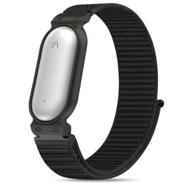 Imagem de Bolesi Pulseira de gancho e laço compatível com gravador de voz Plaud NotePin, alça macia leve, respirável, ajustável, vestível, com capa protetora para gravador de voz AI Plaud, acessório preto