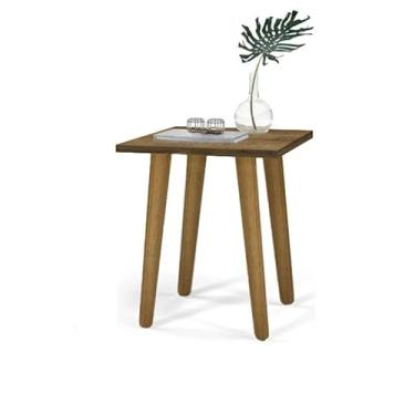 Imagem de Mesa de Apoio Lateral 4 pés Palito em Madeira - 47cm (Solanum (madeirado))