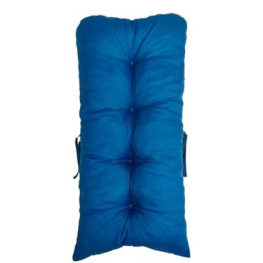 Imagem de Almofada 95x45cm para Bancos, Cadeiras e Sofás - Apoio Lumbar Ergonômico, Suave e Durável, Versátil para Casa, Office e Outros Móveis (ip19 AZUL)