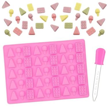 Imagem de Molde de Silicone Mini Sorvete Tortinha 45 Cavidades Chocolate Doce Forma Bala Fini Doce Conta Gotas