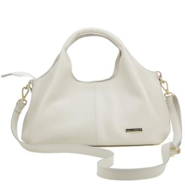 Imagem de Mr. Gutt Bolsa de Couro Feminina, Tiracolo, Preta, 36,5 x 30 cm (off white)