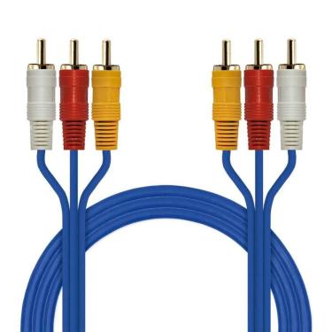 Imagem de Cabo Auxiliar 3 Rca X 3 Rca Dourado 1,5M Vídeo Som Tv