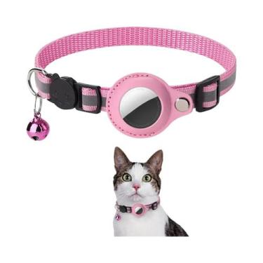Imagem de Coleira Ajustável E Impermeável Para Gatos Com Suporte Para AirTag, Ti