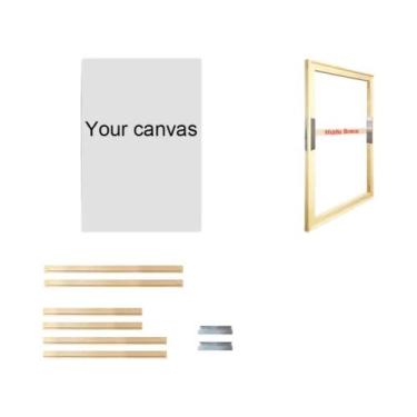 Imagem de Moldura De Madeira Natural Para Tela 40x50 60x80 60x120cm Para Pintura