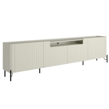 Imagem de Rack Para Sala de Estar TV 75 Pol 4 Portas Brise Pés Industrial Preto Alef I03 Luna - Lyam Decor