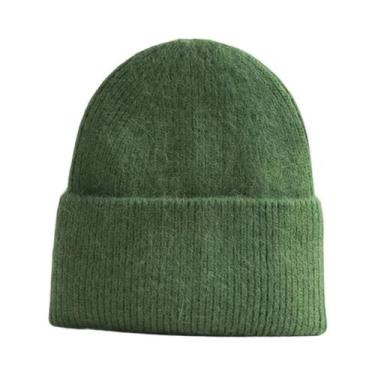 Imagem de Gorro Feminino Azul De Lã Cashmere E Angorá, Quente Para Inverno, Maci