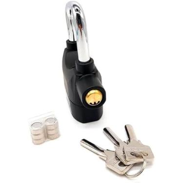 Imagem de Cadeado Antifurto com Alarme Prova D'agua Antifurto Sonoro Potente Reforçado Anti-furto Comércio